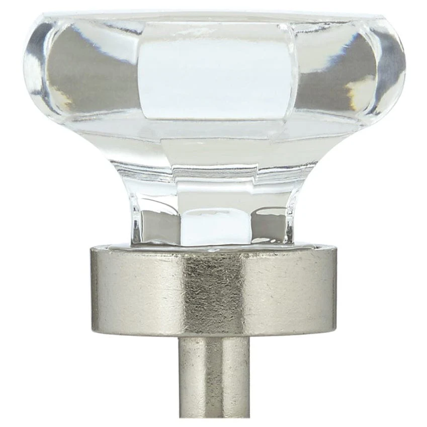 Eclectic Knob, 1-3/8" D, Brushed Nickel, Clear - Image 3