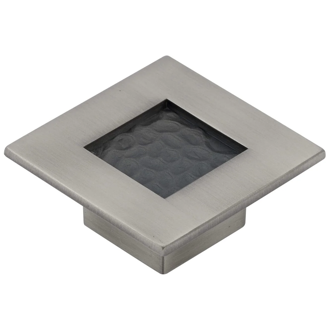 Transitional Knob, 2-3/8″ x 2-3/8″, Brushed Pewter