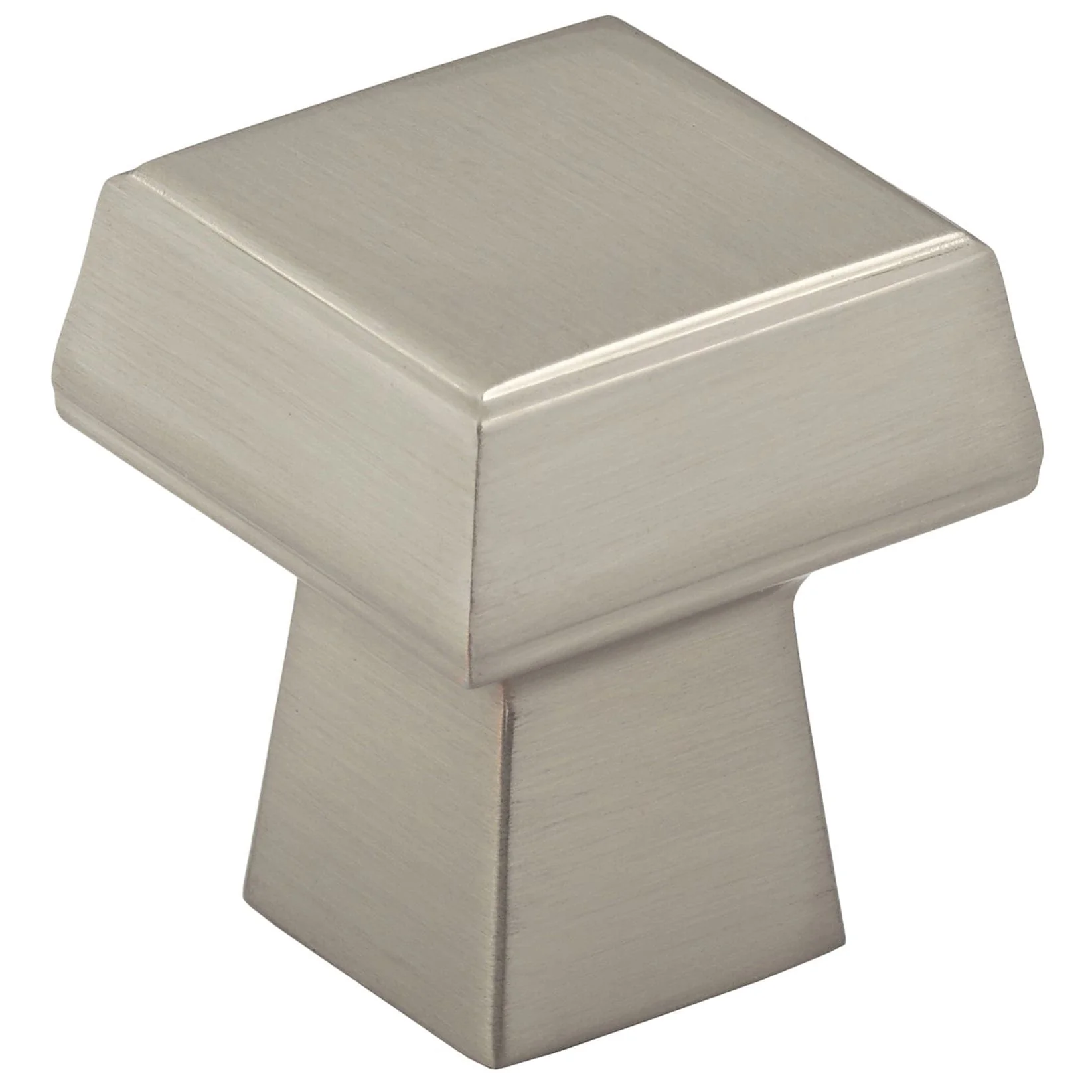 Contemporary Knob, 1-1/32″ x 1-1/32″, Brushed Nickel