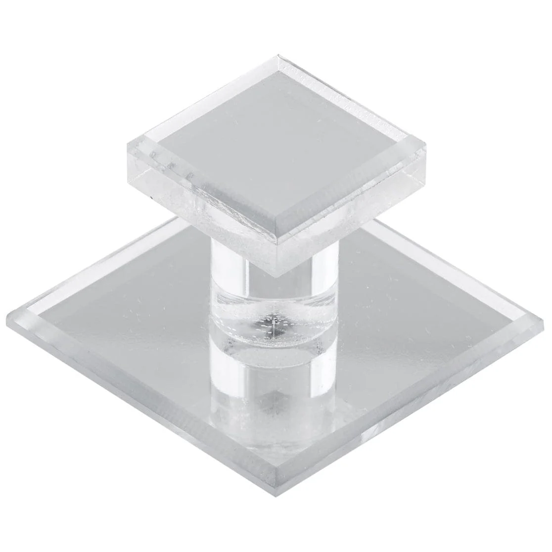 Contemporary Knob, 1-25/32″ x 1-25/32″, Transparent, Mirror Effect