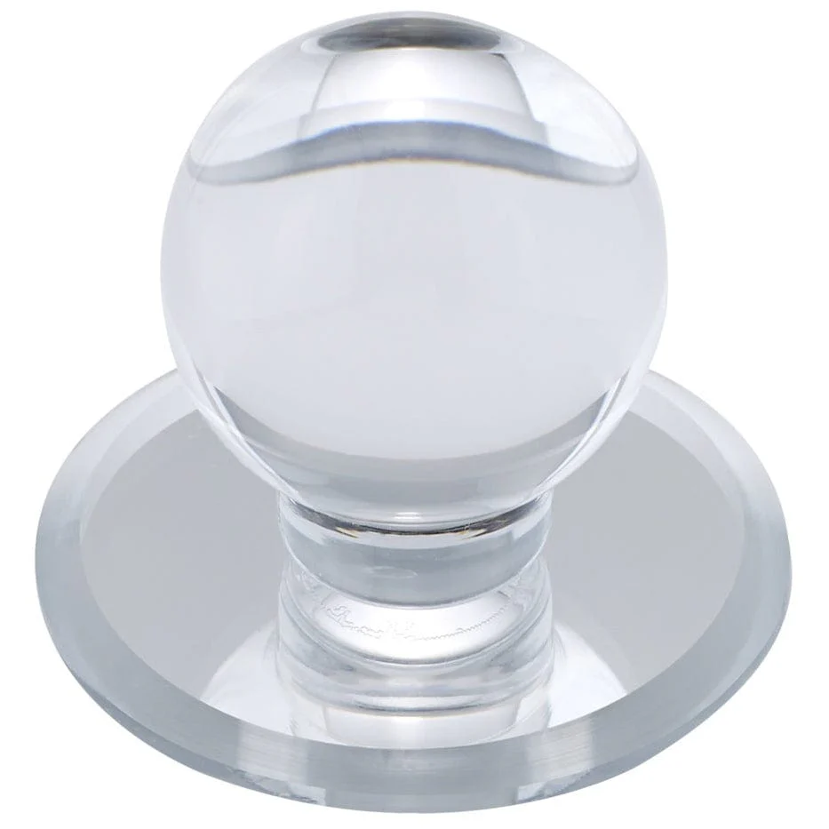 Contemporary Knob, 1-7/8″ D, Transparent/Clear, Mirror Effect