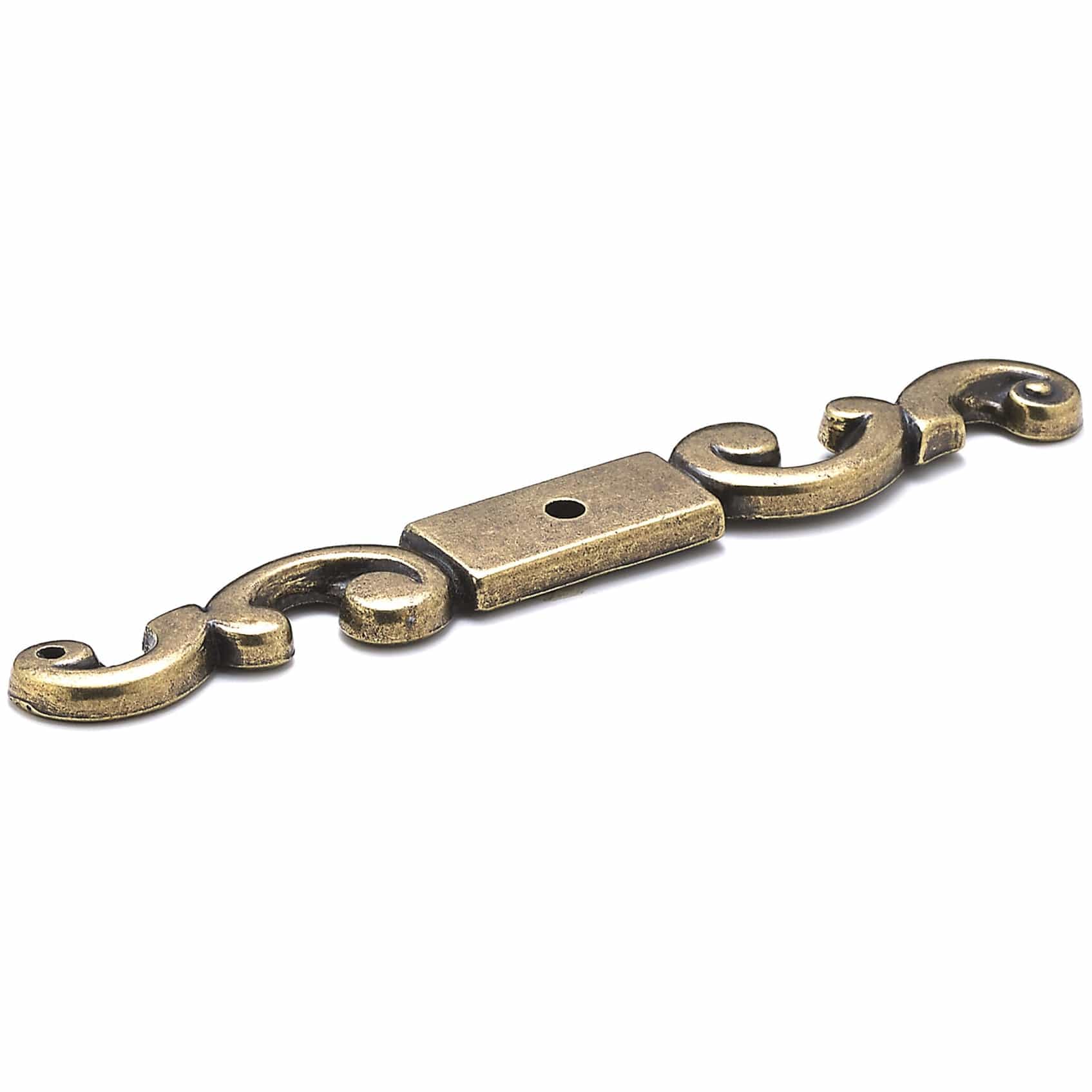 Traditional Backplate for Knob, 5-1/4″ x 5/8″, Burnished Brass