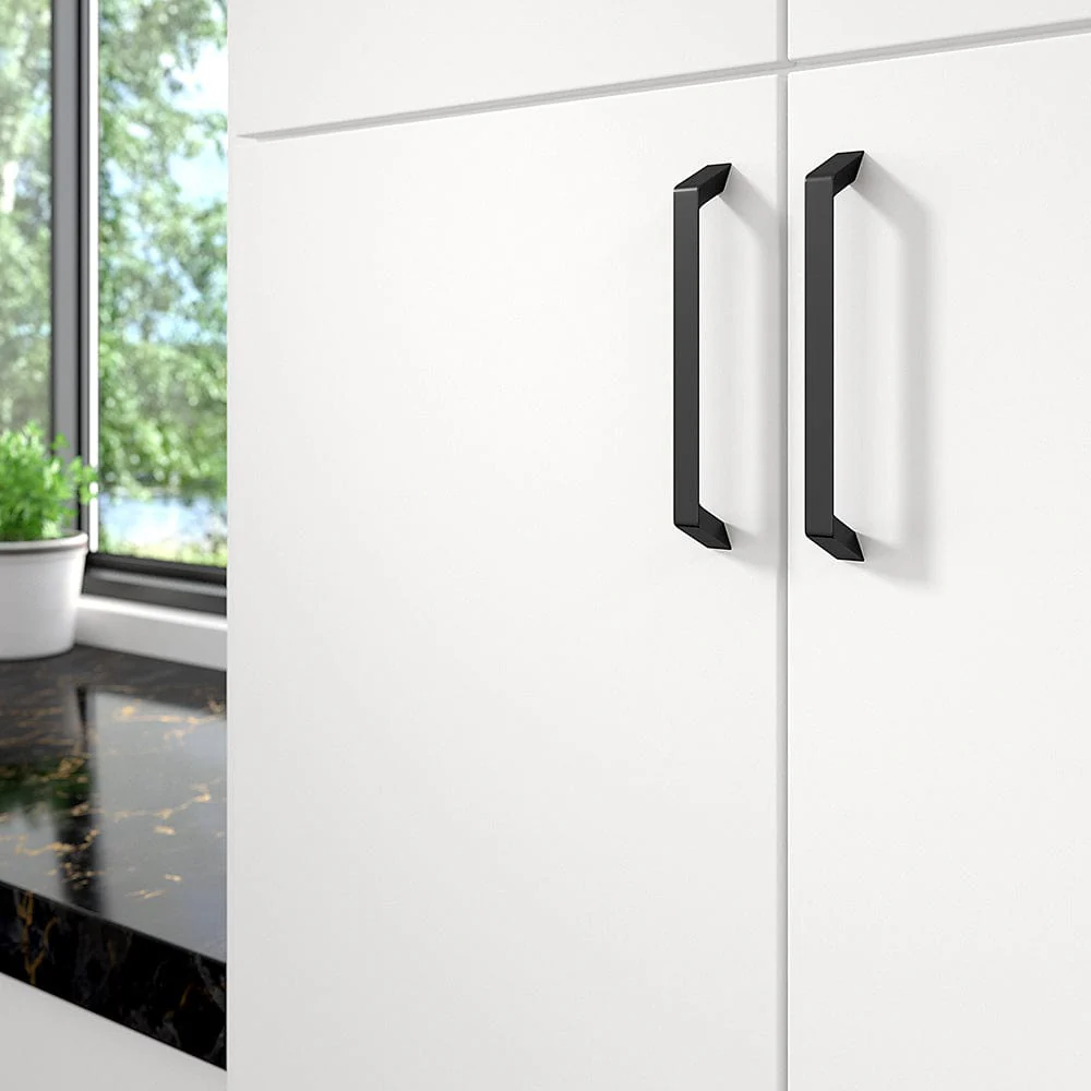 Contemporary Metal Pull with Rounded Corners and Tapered Feet - 6-5/16" Center-to-Center - 7" OL - Matte Black - Image 3