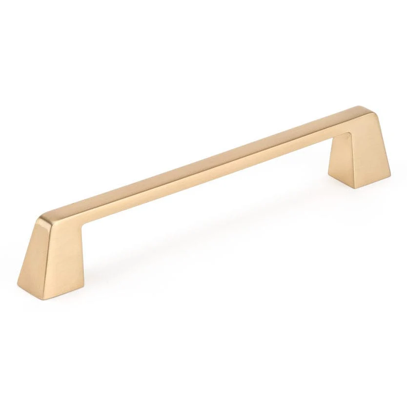 Contemporary Metal Pull with Flared Feet - 6-5/16" Center-to-Center - 7-11/16" OL - Champagne Bronze - Image 1
