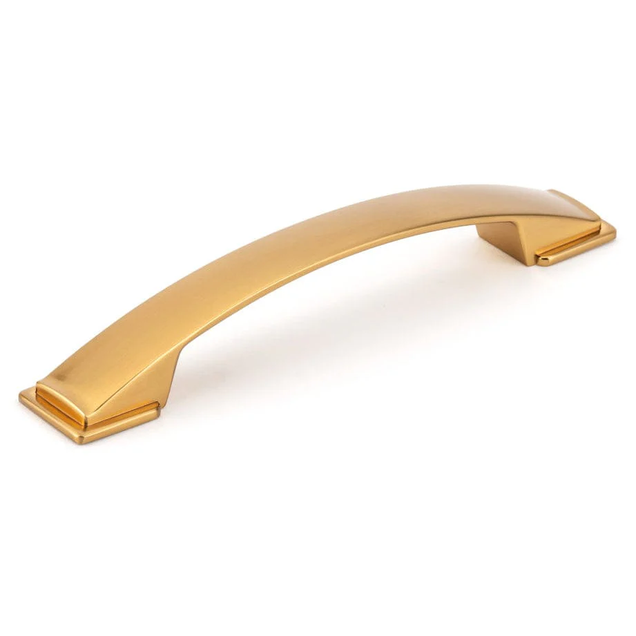 Contemporary Pull -  Aurum Brushed Gold - 5-1/16" Center-to-Center - 31/32" W x 6-1/2" L - Image 1