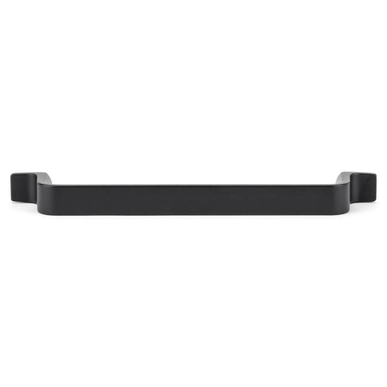 Contemporary Metal Pull with Rounded Corners and L-shaped Feet - 6-5/16" Center-to-Center - 7-23/32" OL - Matte Black - Image 2