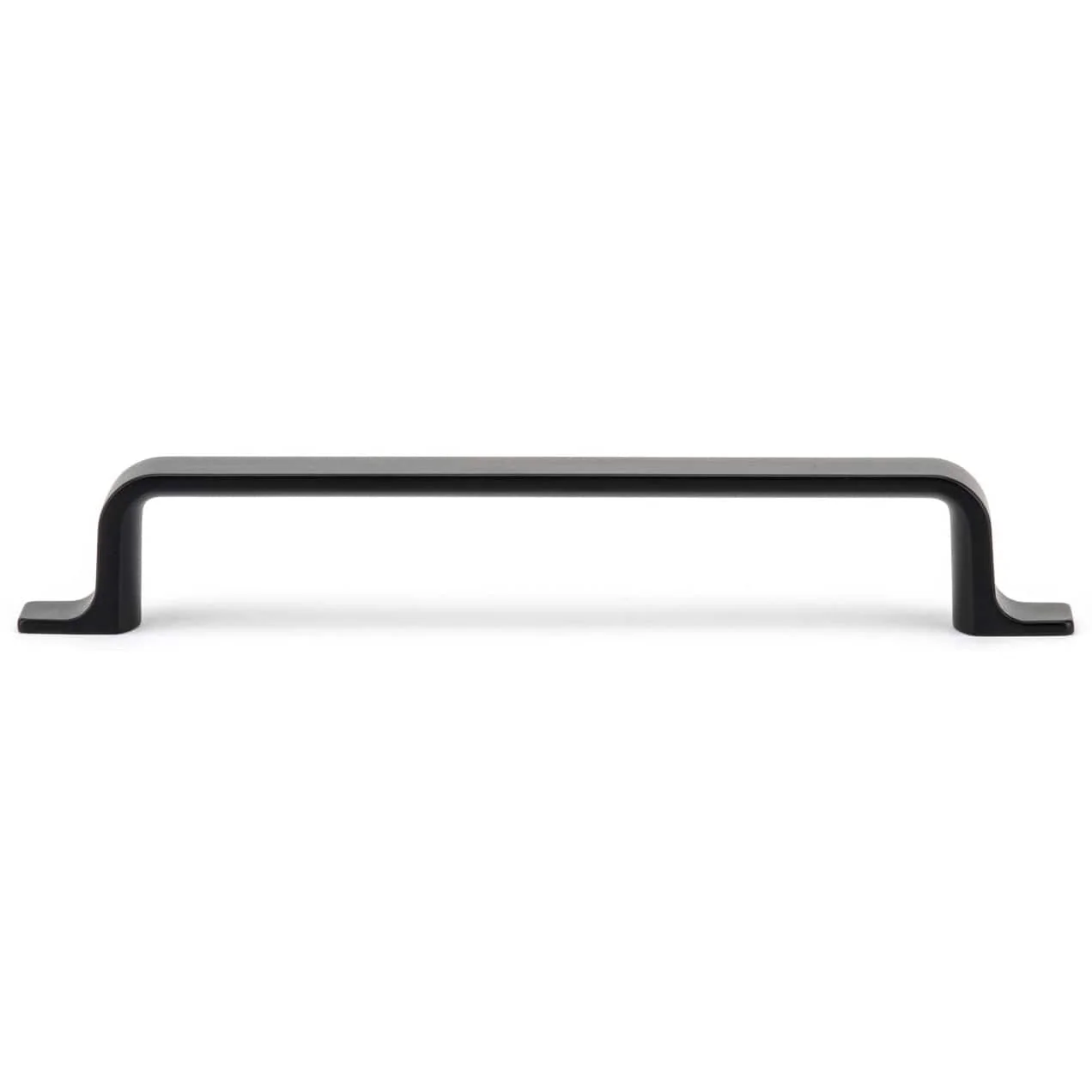 Contemporary Metal Pull with Rounded Corners and L-shaped Feet - 6-5/16" Center-to-Center - 7-23/32" OL - Matte Black - Image 3