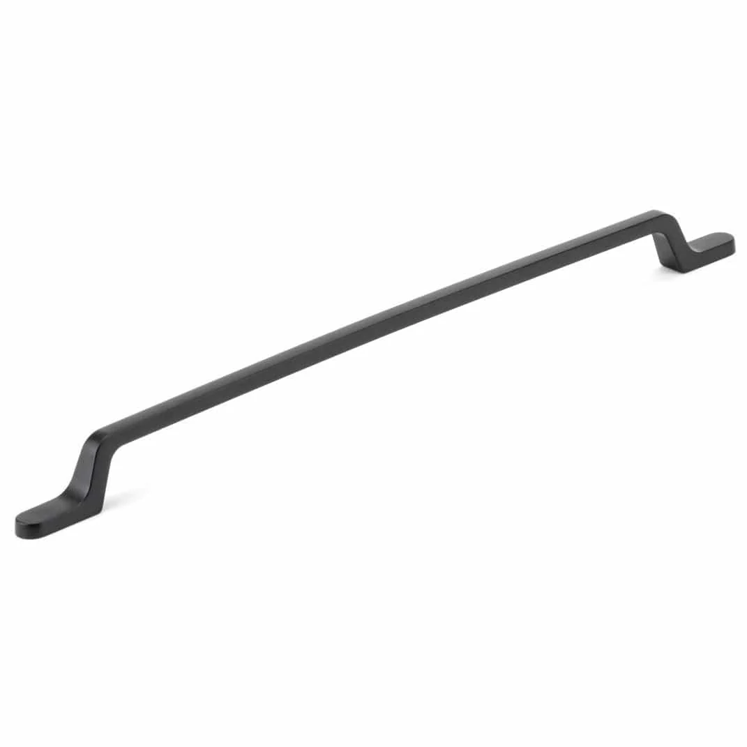 Contemporary Pull - 12-5/8" Center-to-Center - 9/16" W x 15-1/4" L - Matte Black - Image 1