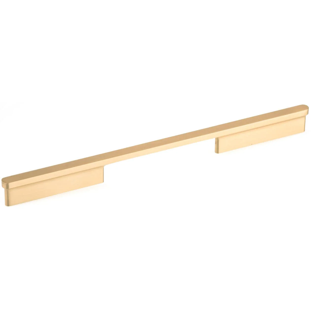 Contemporary Pull - 12-5/8" Center-to-Center - 15/32" W x 13-3/8" L - Brushed Gold - Image 1