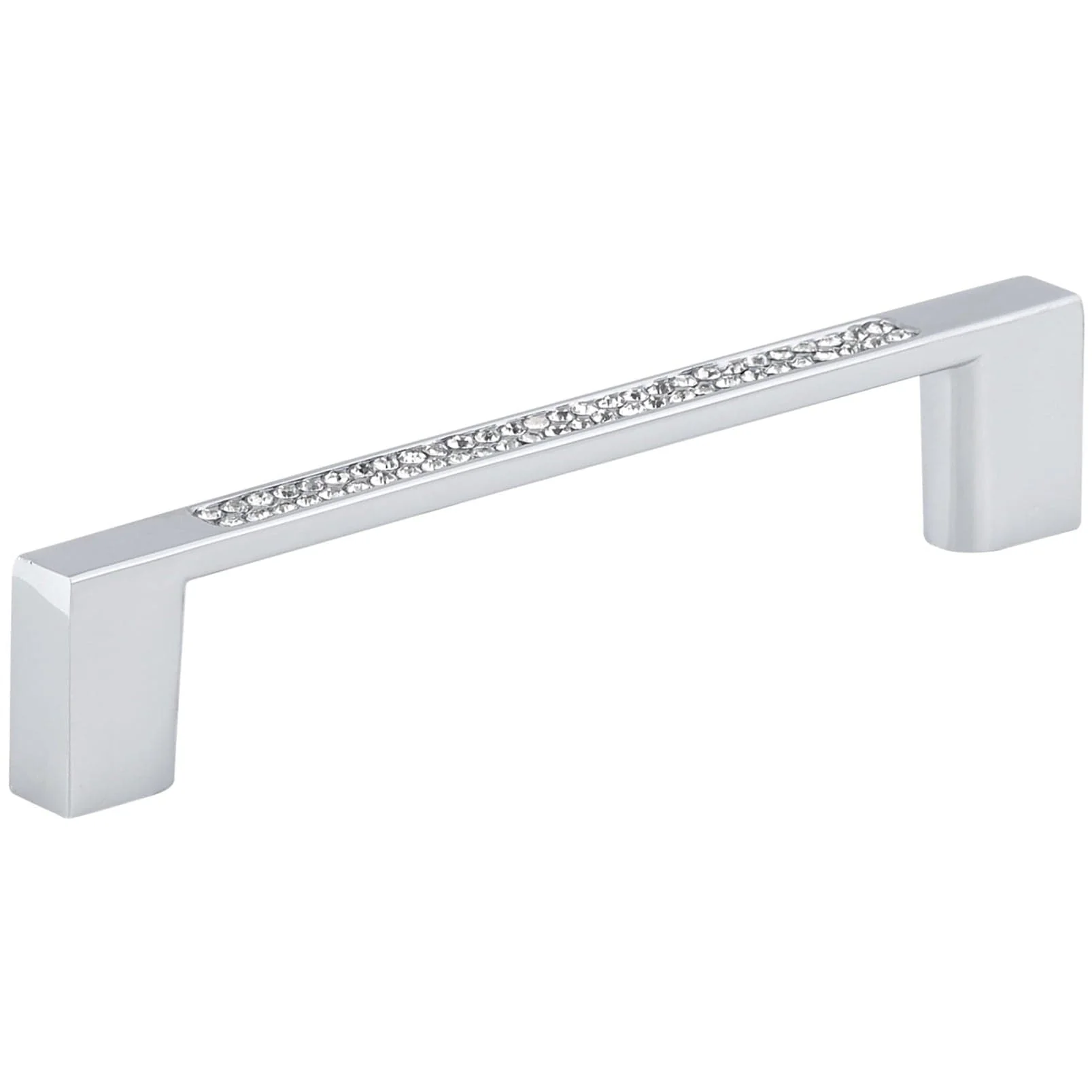 Contemporary Pull, 3-3/4" Center-to-Center, Chrome, Crystal - Image 1
