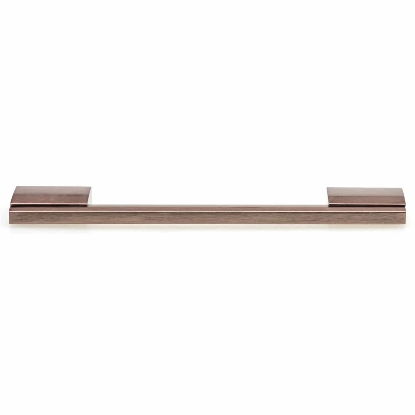 Contemporary Pull with Wide Posts and Rectangular Handle - 7-9/16" Center-to-Center - 8-1/32" OL - Oriental Bronze - Image 2