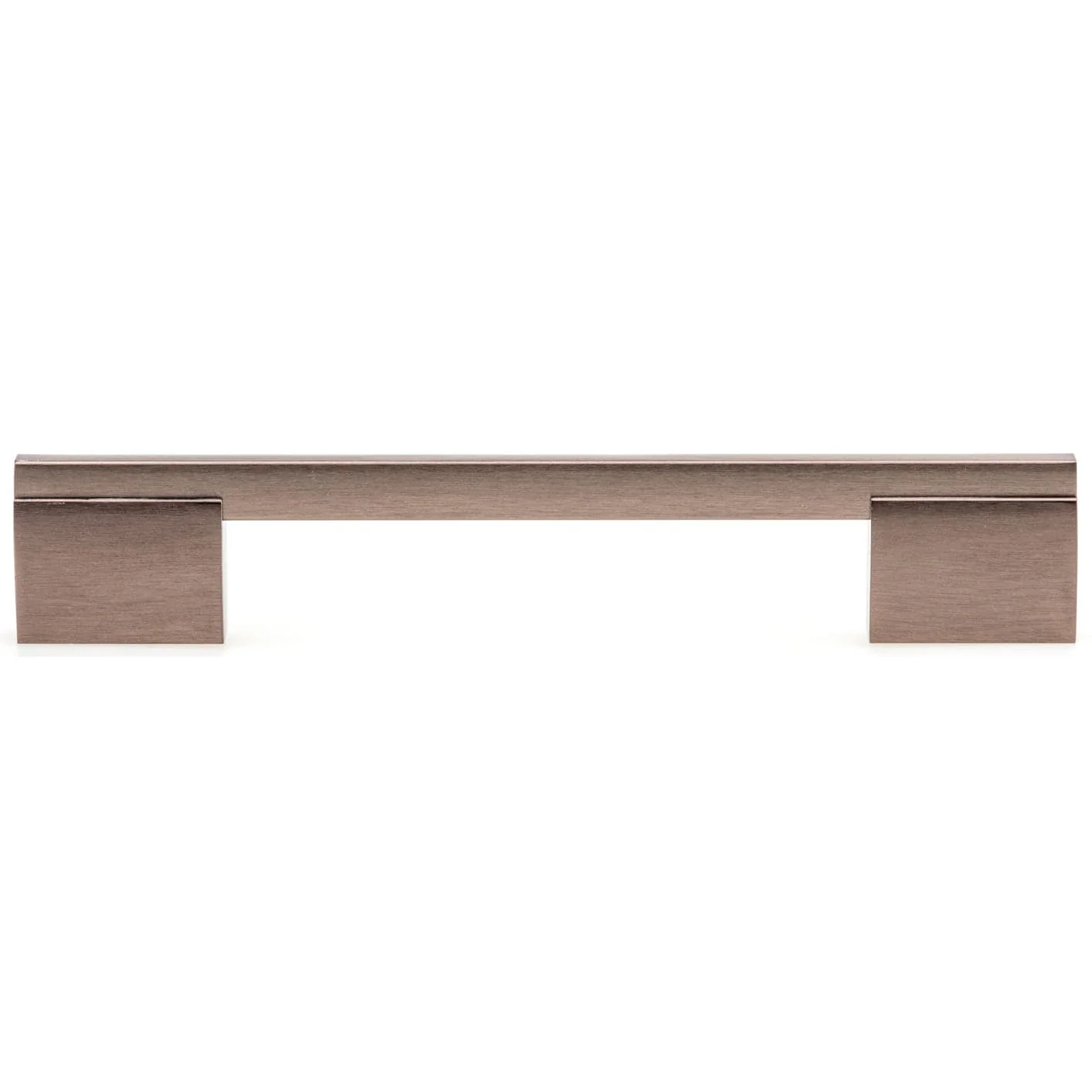 Contemporary Pull with Wide Posts and Rectangular Handle - 7-9/16" Center-to-Center - 8-1/32" OL - Oriental Bronze - Image 3