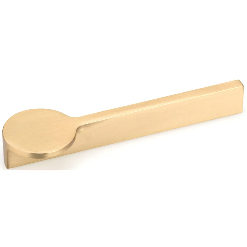Contemporary Pull, 5-1/16" Center-to-Center, Brushed Gold - Image 1