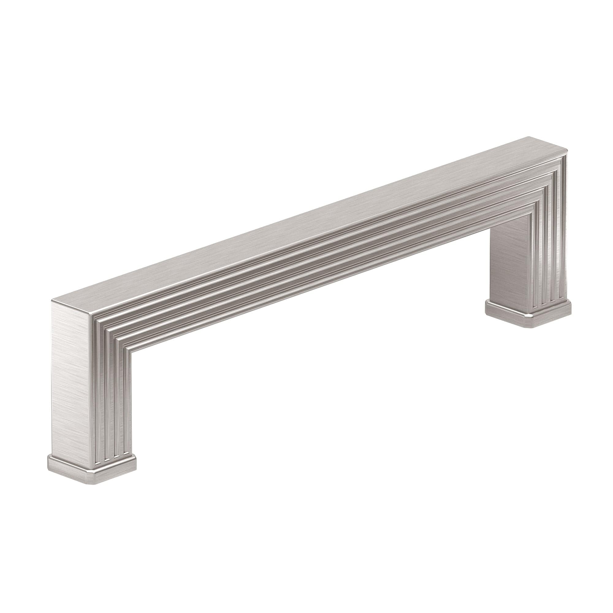 Transitional Textured Smooth-Faced Pull – 5-1/32″ Center-to-Center – 5-19/32″ OL – Brushed Nickel