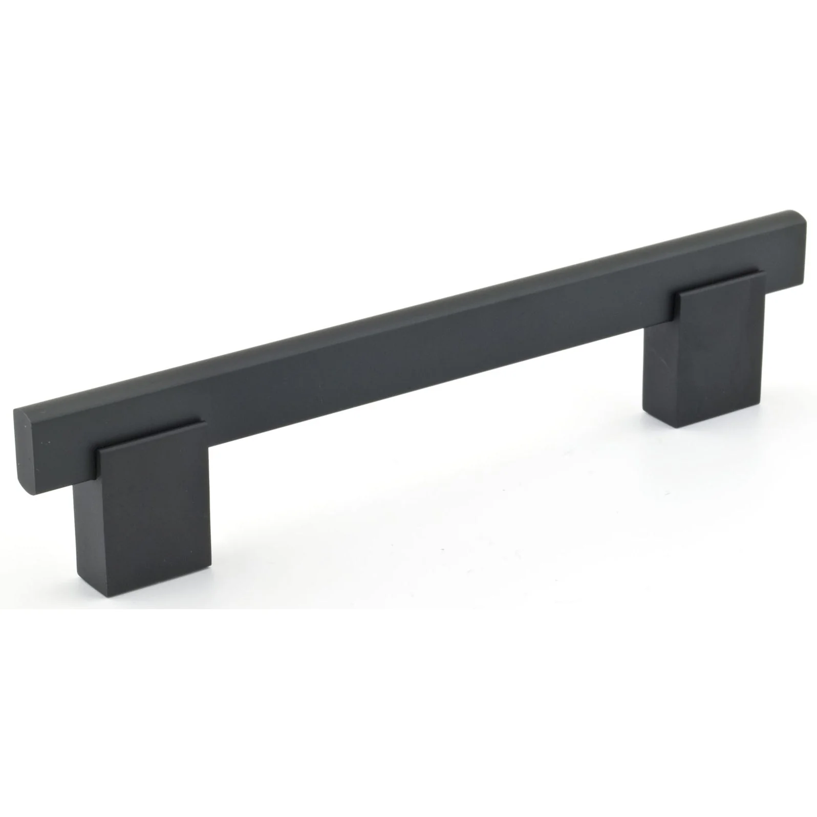 Contemporary Rectangular Bar Pull - Matte Black - 5-1/16" Center-to-Center - 6-5/16" OL - Image 1
