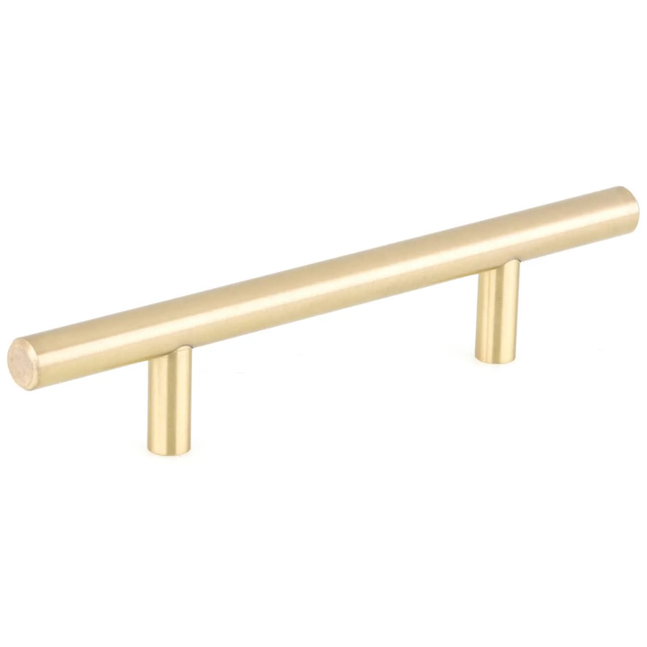 Contemporary Pull, 3-3/4" Center-to-Center, Satin Brass - Image 1