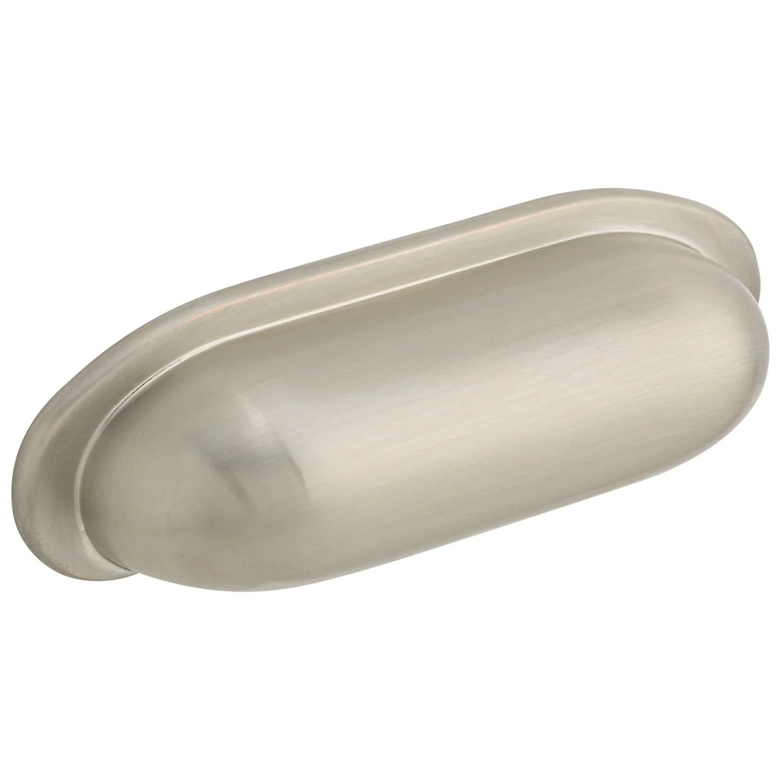 Contemporary Cup Pull, 2-1/2" Center-to-Center, Brushed Nickel - Image 1