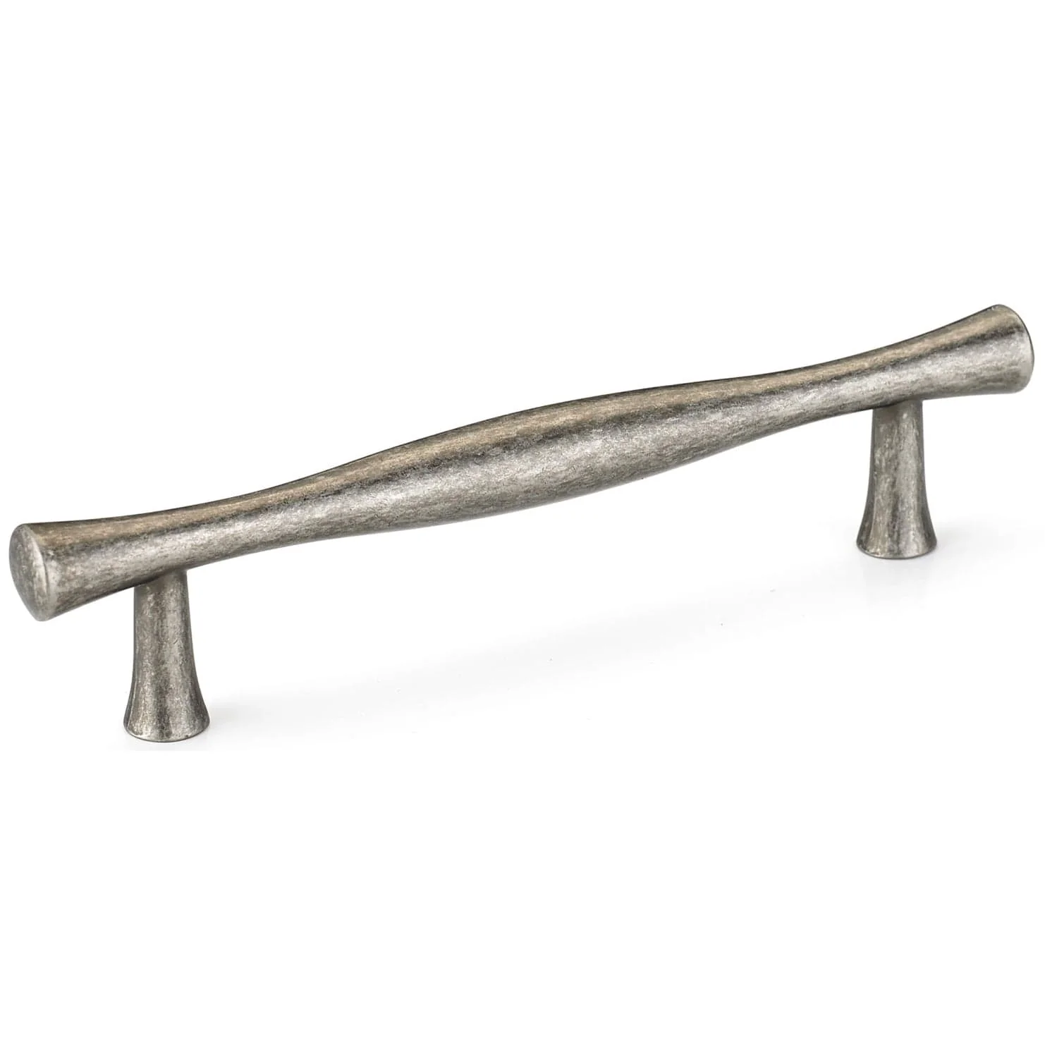Traditional Pull with Flared Ends - 3-3/4" Center-to-Center -  5-1/8" OL - Pewter - Image 1