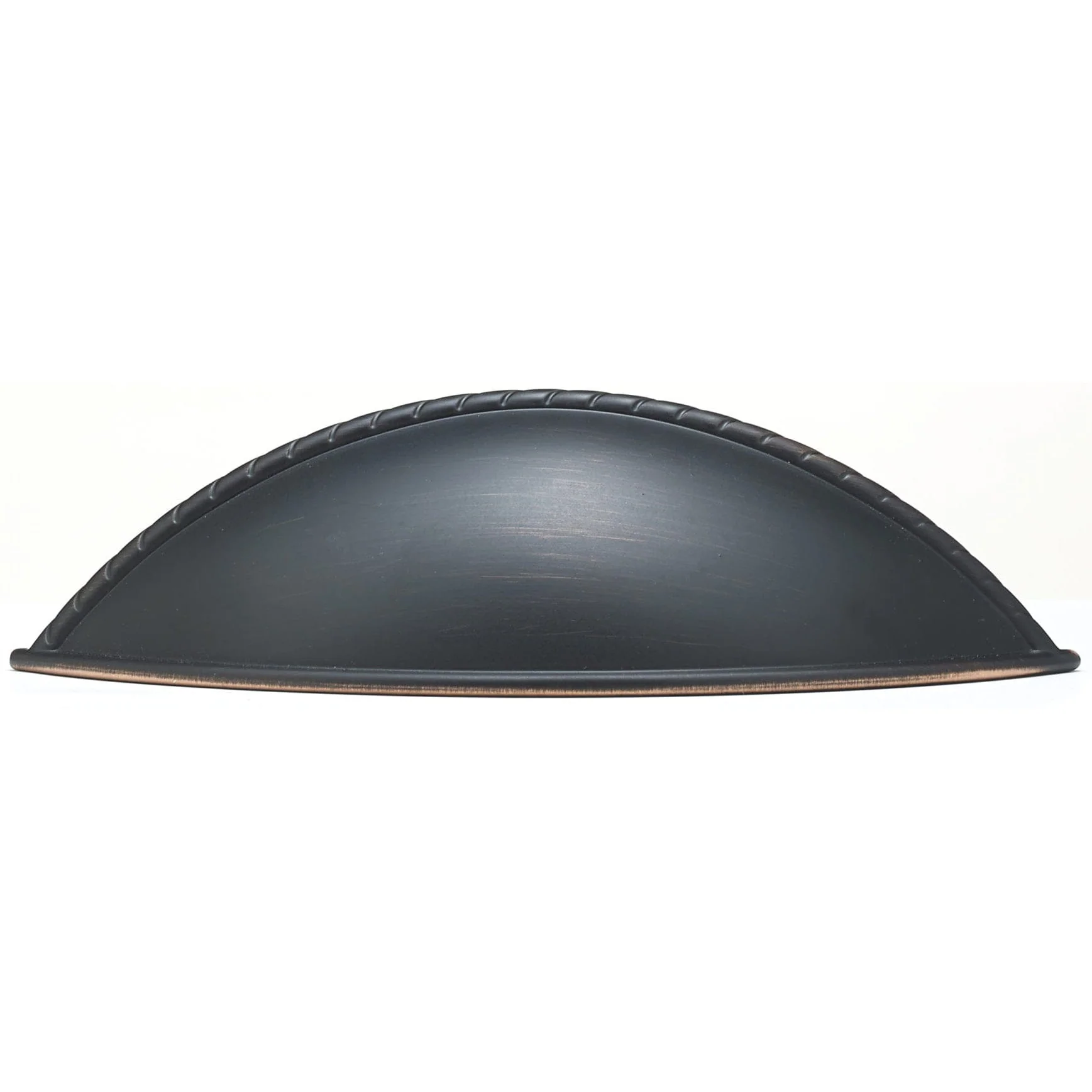 Traditional Cup Pull with Braided Rope Detail - 3-3/4" Center-to-Center - 5" OL - Brushed Oil-Rubbed Bronze - Image 3