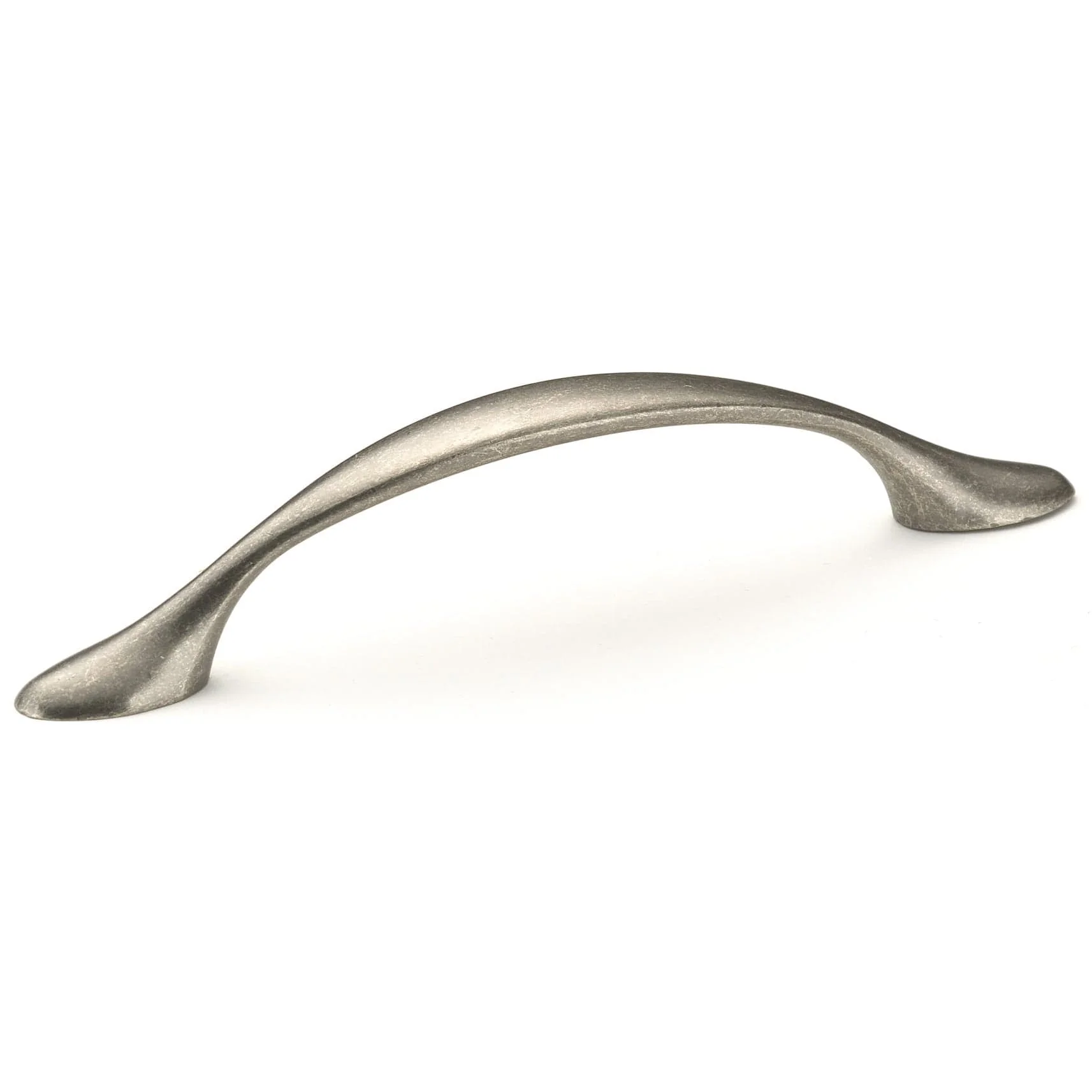 Traditional Arched Bow Pull with Flared Base - 3-3/4" Center-to-Center - 4-29/32" OL - Pewter - Image 1