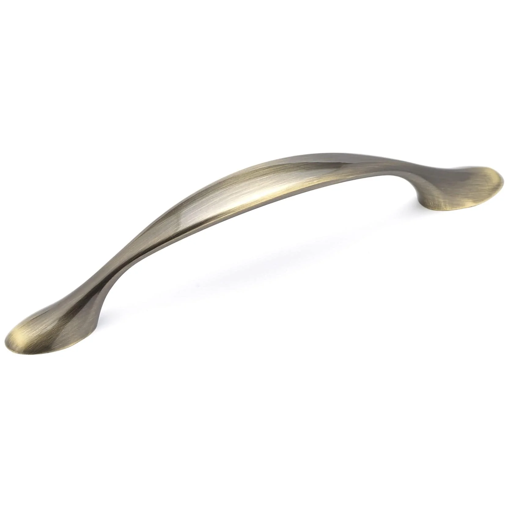Traditional Arched Bow Pull with Flared Base - 3-3/4" Center-to-Center - 4-29/32" OL - Antique English - Image 1