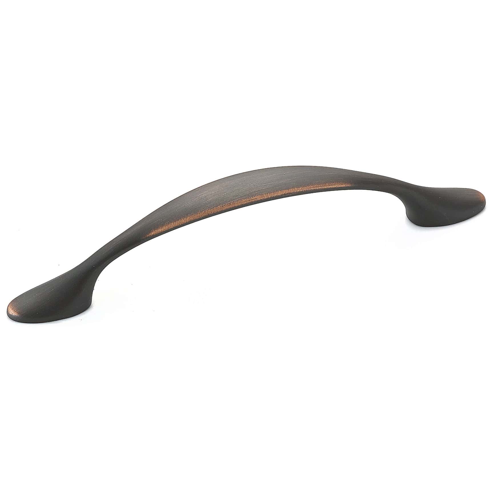 Traditional Arched Bow Pull with Flared Base - 3-3/4" Center-to-Center - 4-29/32" OL - Brushed Oil-Rubbed Bronze - Image 1