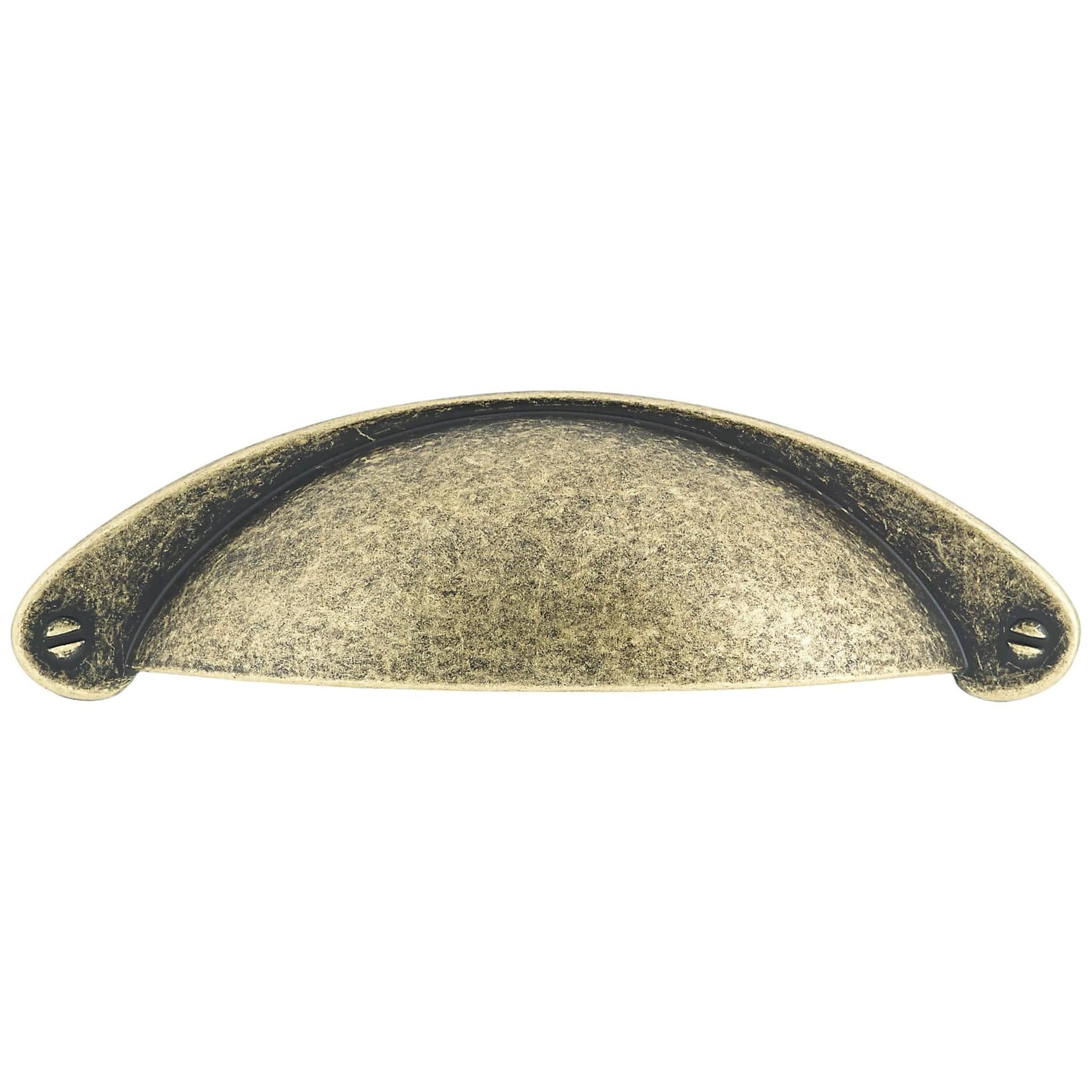 Traditional Cup Pull, 3" Center-to-Center, Burnished Brass - Image 1