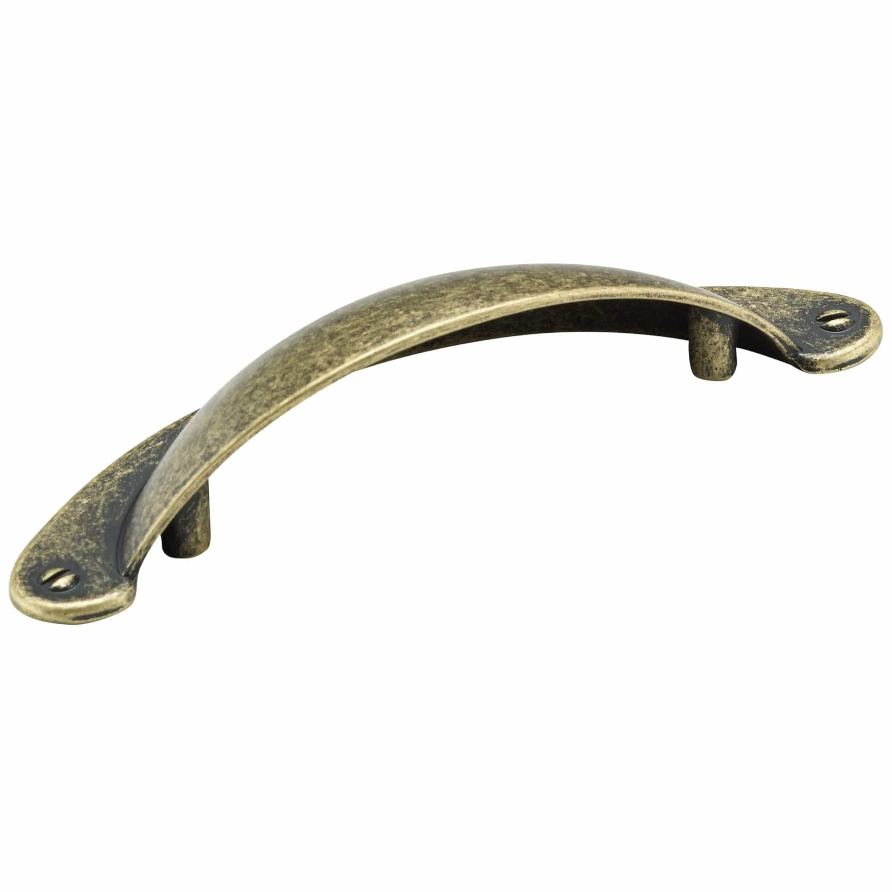 Traditional Cup Pull, 3" Center-to-Center, Burnished Brass - Image 2