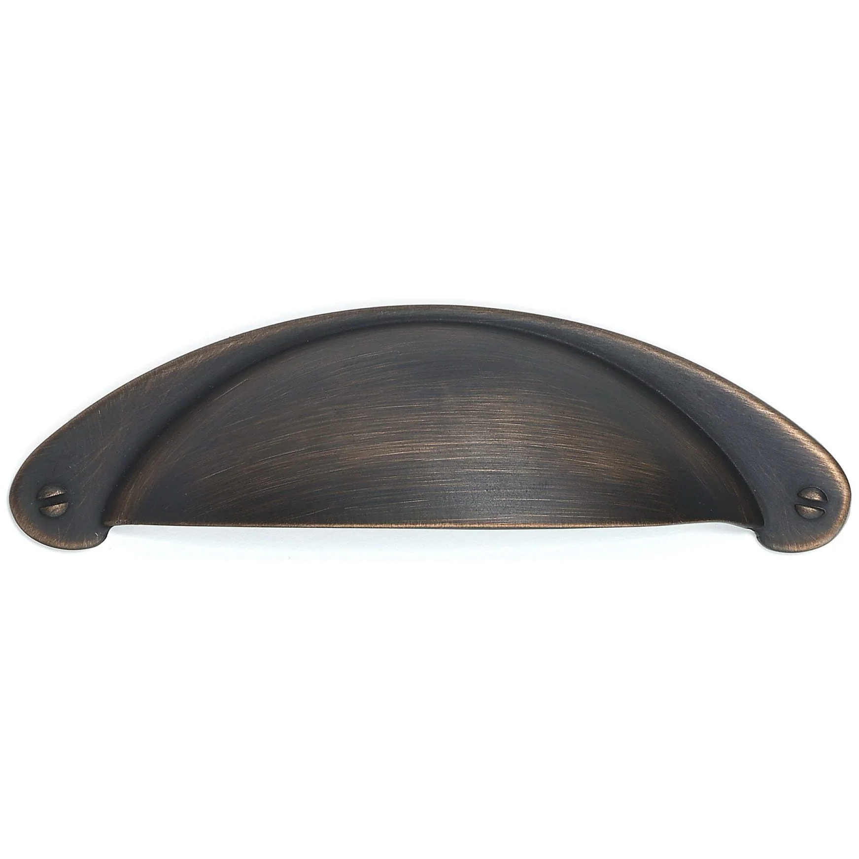 Dome Shape Traditional Pull - Faux Screw Embellishments -Brushed Oil - Rubbed Bronze - 3" Center-to-Center - Image 1