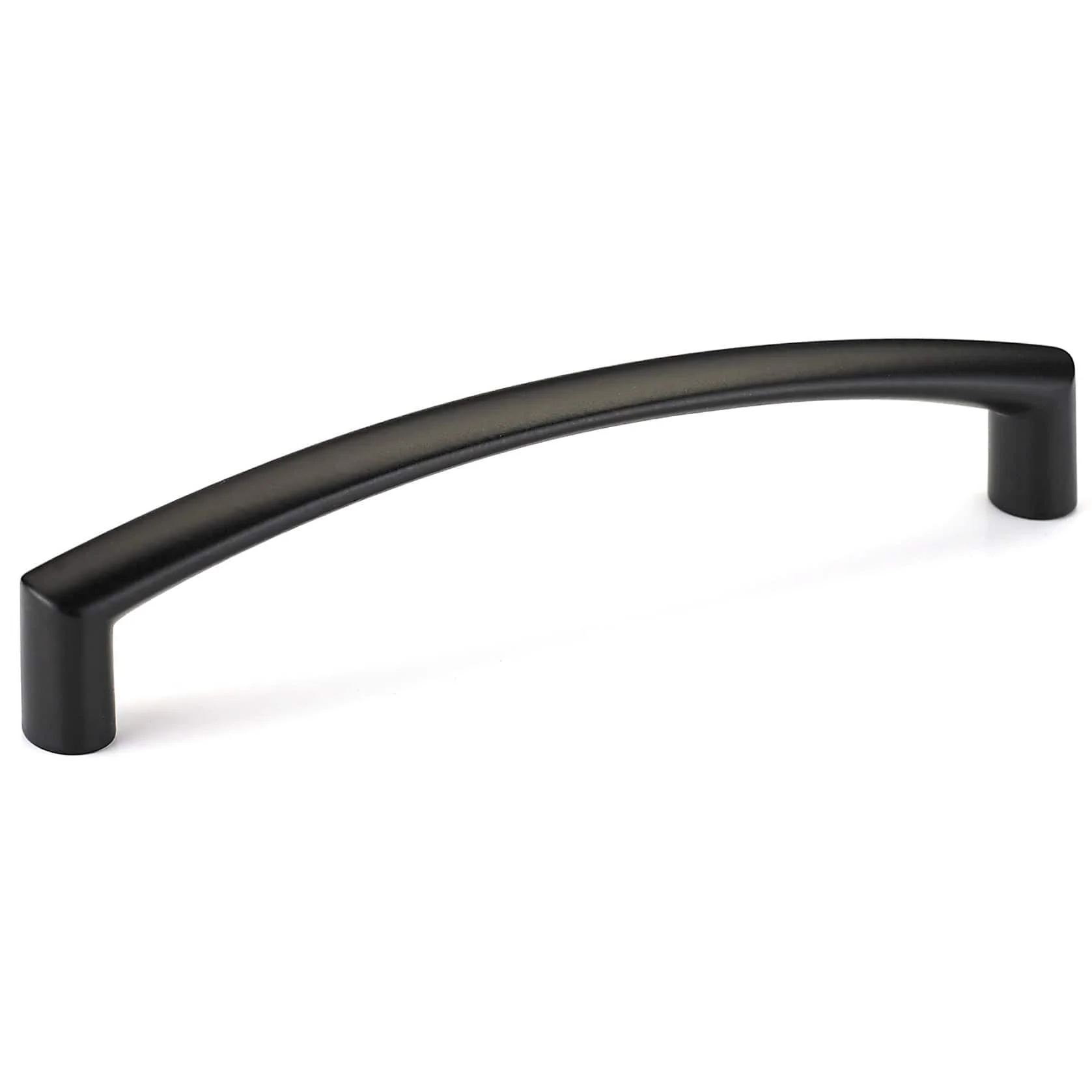 Contemporary Curved Pull - 5-1/16" Center-to-Center - 5-7/16" OL -Matte Black - Image 1