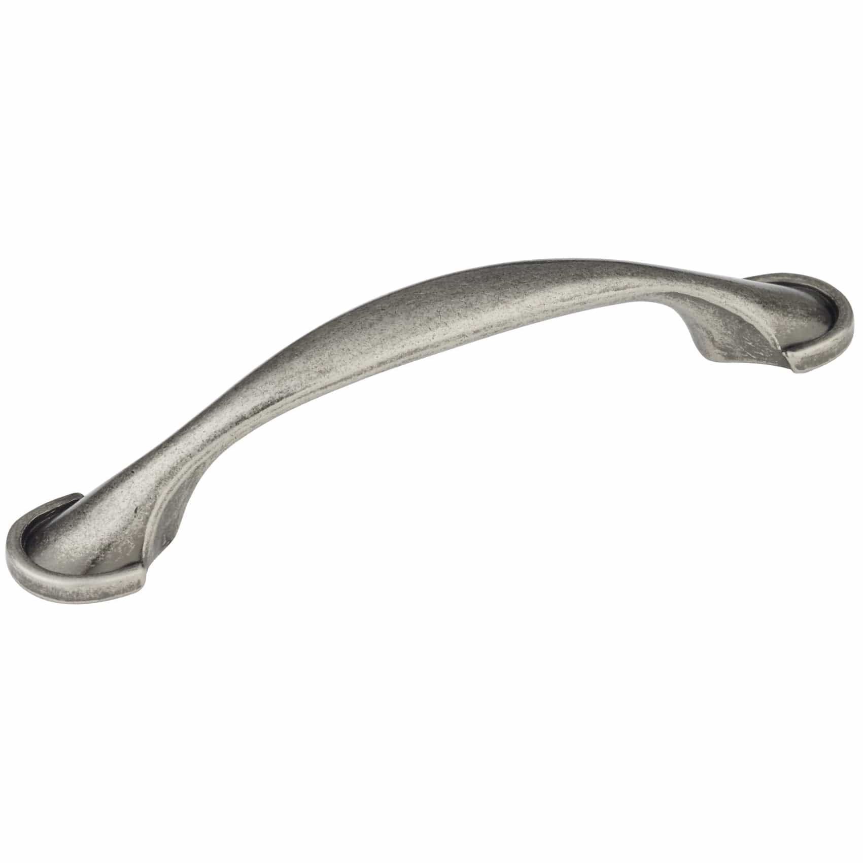 Traditional Metal Pull with Decorative Ends - 3-3/4" Center-to-Center - 5-1/2" OL - Natural Iron - Image 1