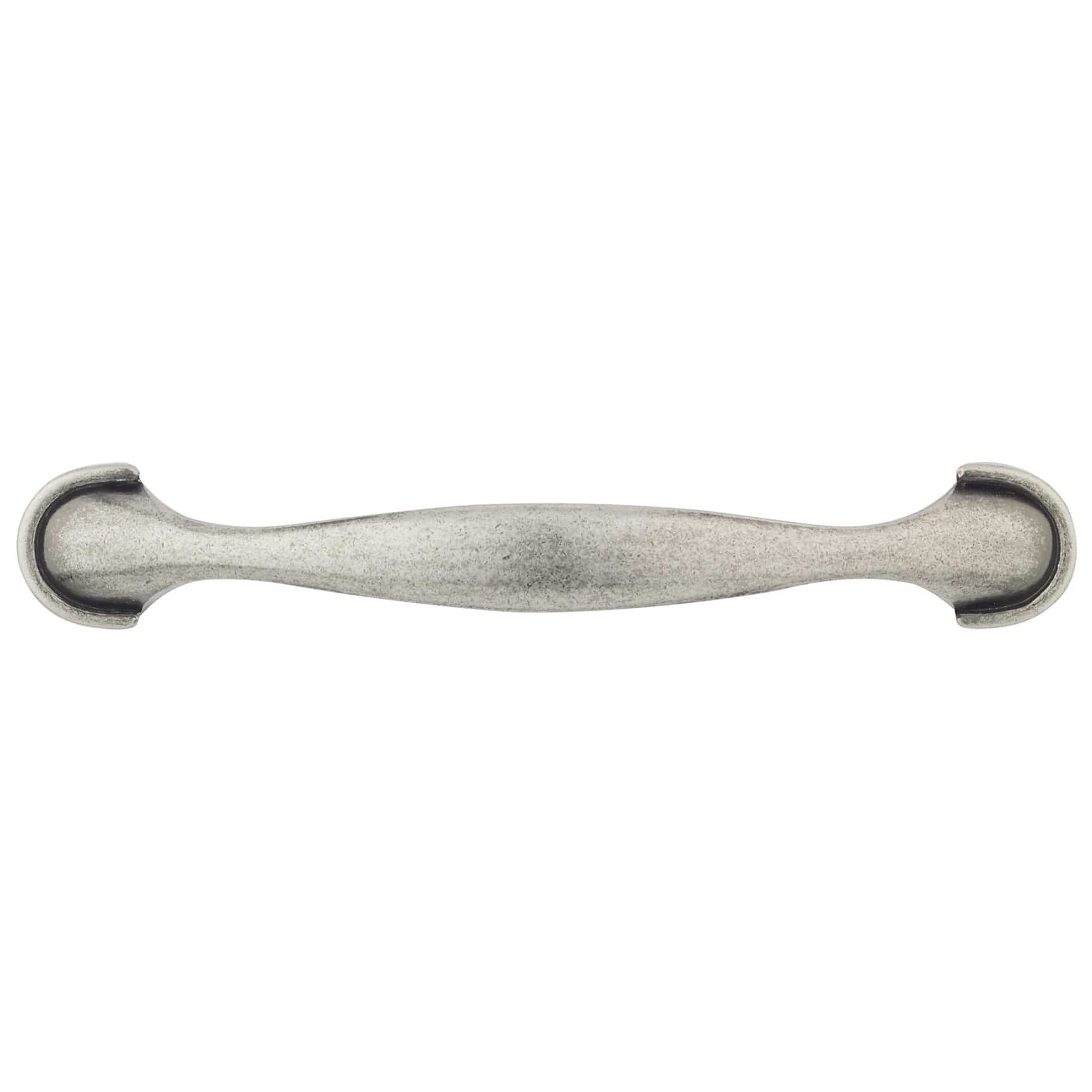 Traditional Metal Pull with Decorative Ends - 3-3/4" Center-to-Center - 5-1/2" OL - Natural Iron - Image 2
