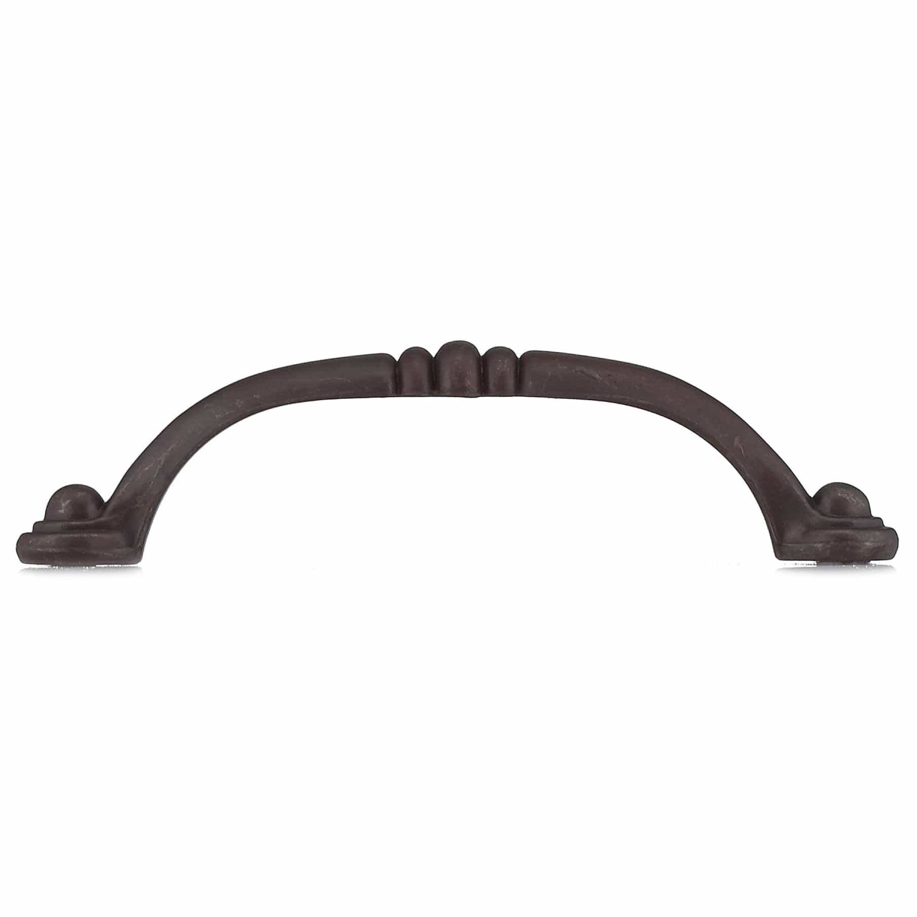 Rustic Traditional Pull with Center Detail - 3-3/4" Center-to-Center - 4-9/32" OL - Rust - Image 3