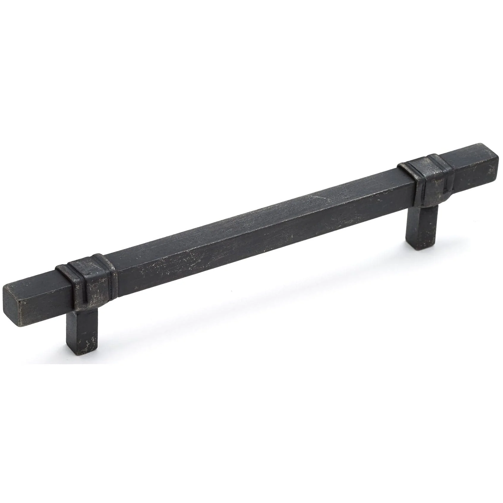 Contemporary Pull, 6-5/16" Center-to-Center, Matte Black Iron - Image 1