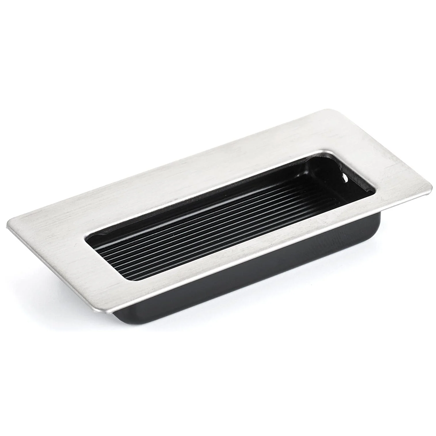 Contemporary Recessed Pull, 3-3/8" x 1-17/32", Brushed Chrome - Image 1