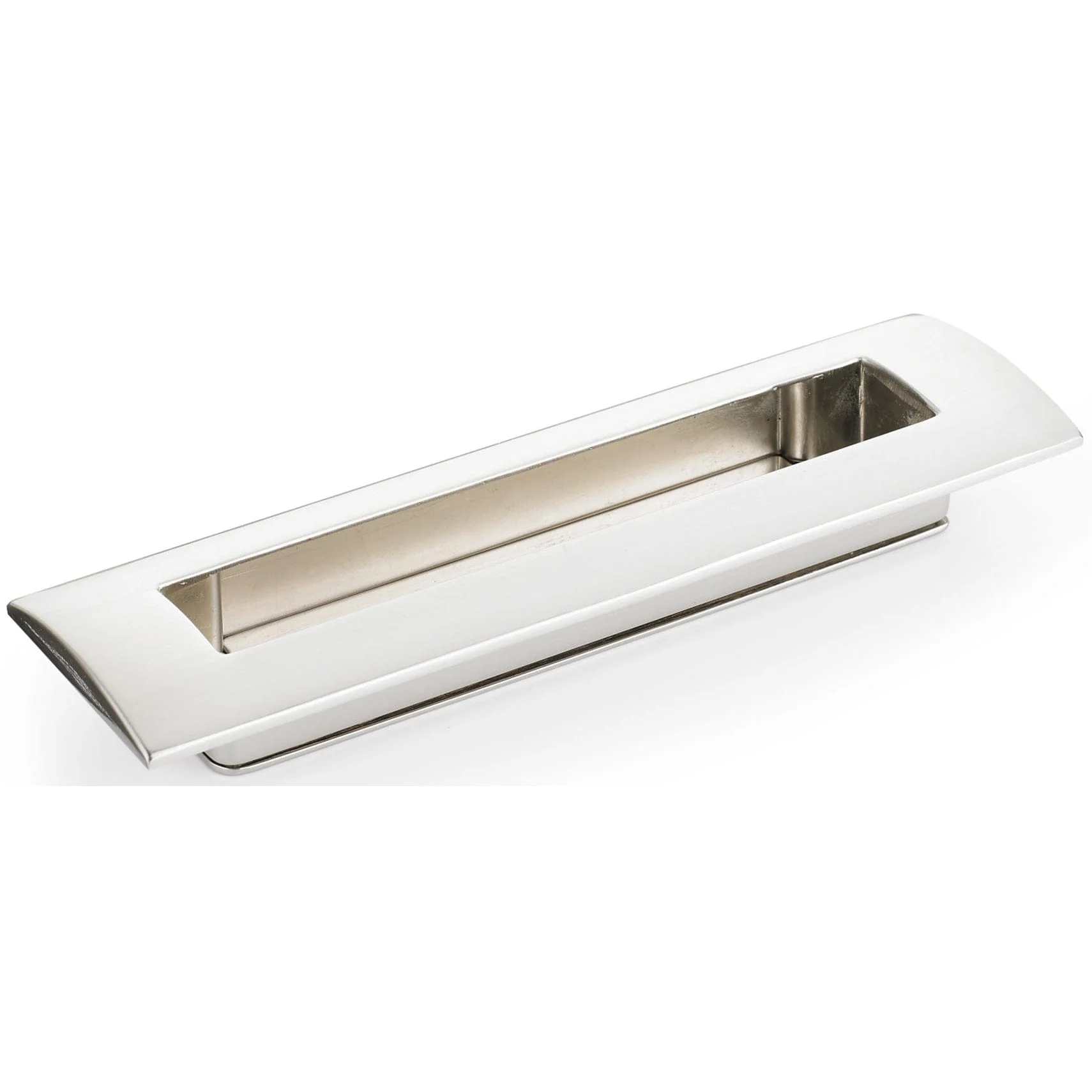 Contemporary Recessed Pull, 5-1/16" Center-to-Center, Brushed Nickel - Image 1