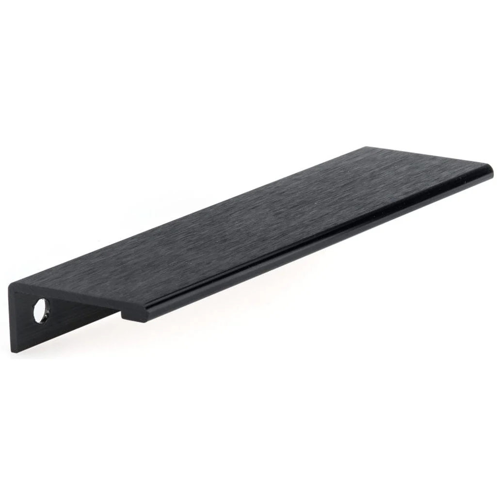 Contemporary Edge Pull, 5-1/16" Center-to-Center, Brushed Black - Image 1