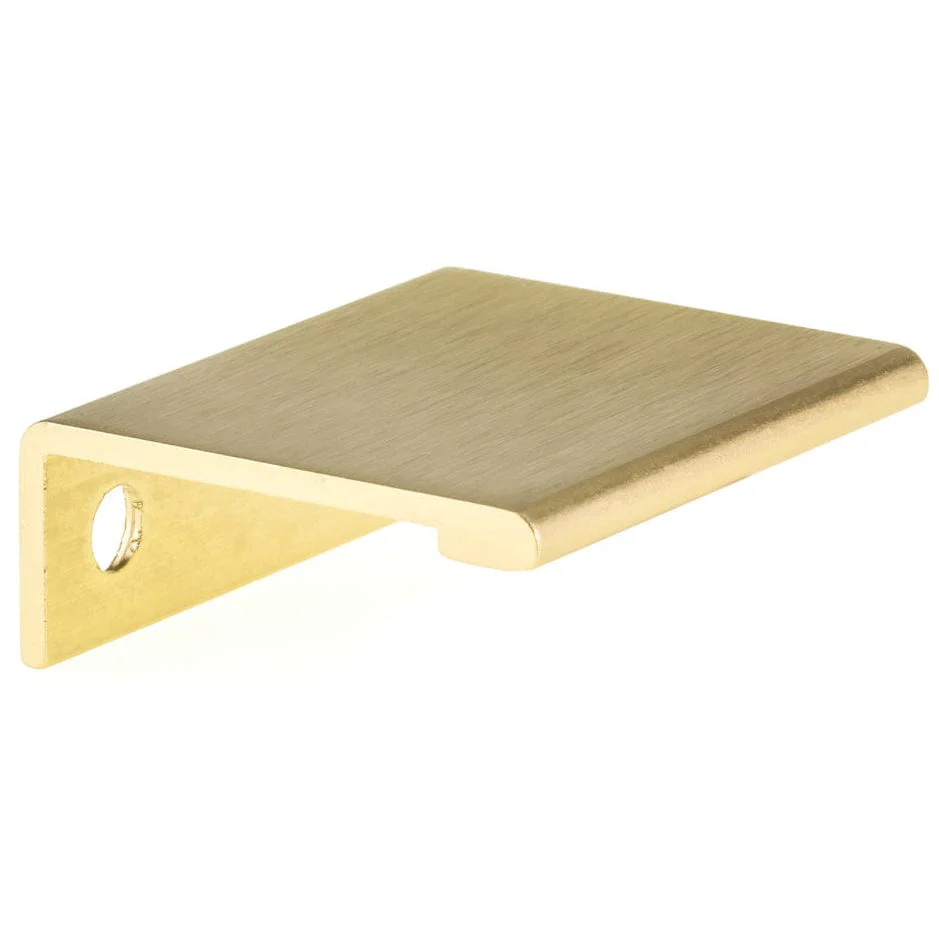 Contemporary Edge Pull, 1-5/16" Center-to-Center, Satin Gold - Image 1