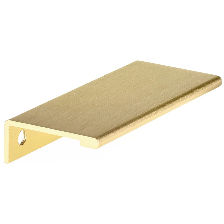 Contemporary Edge Pull, 3-1/8" Center-to-Center, Satin Gold - Image 1