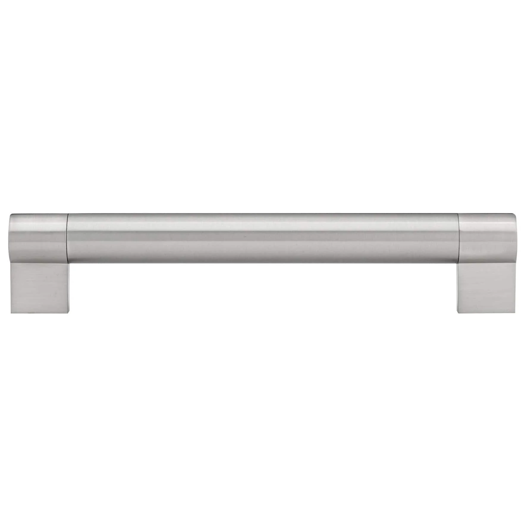 Contemporary Stainless Steel Pull with Tubular Bar - 7-9/16" Center-to-Center - 8-17/32" OL - Brushed Nickel - Image 3