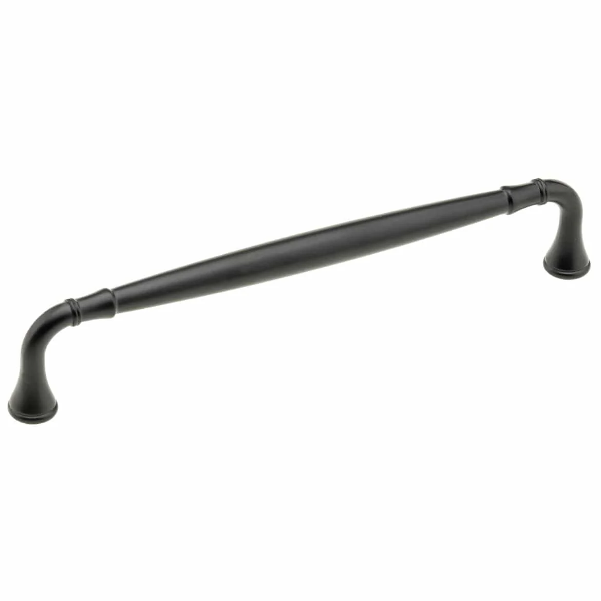 Arched Traditional Pull with Flared Ends – 7-9/16″ Center-to-Center – 8-3/16″ OL – Matte Black