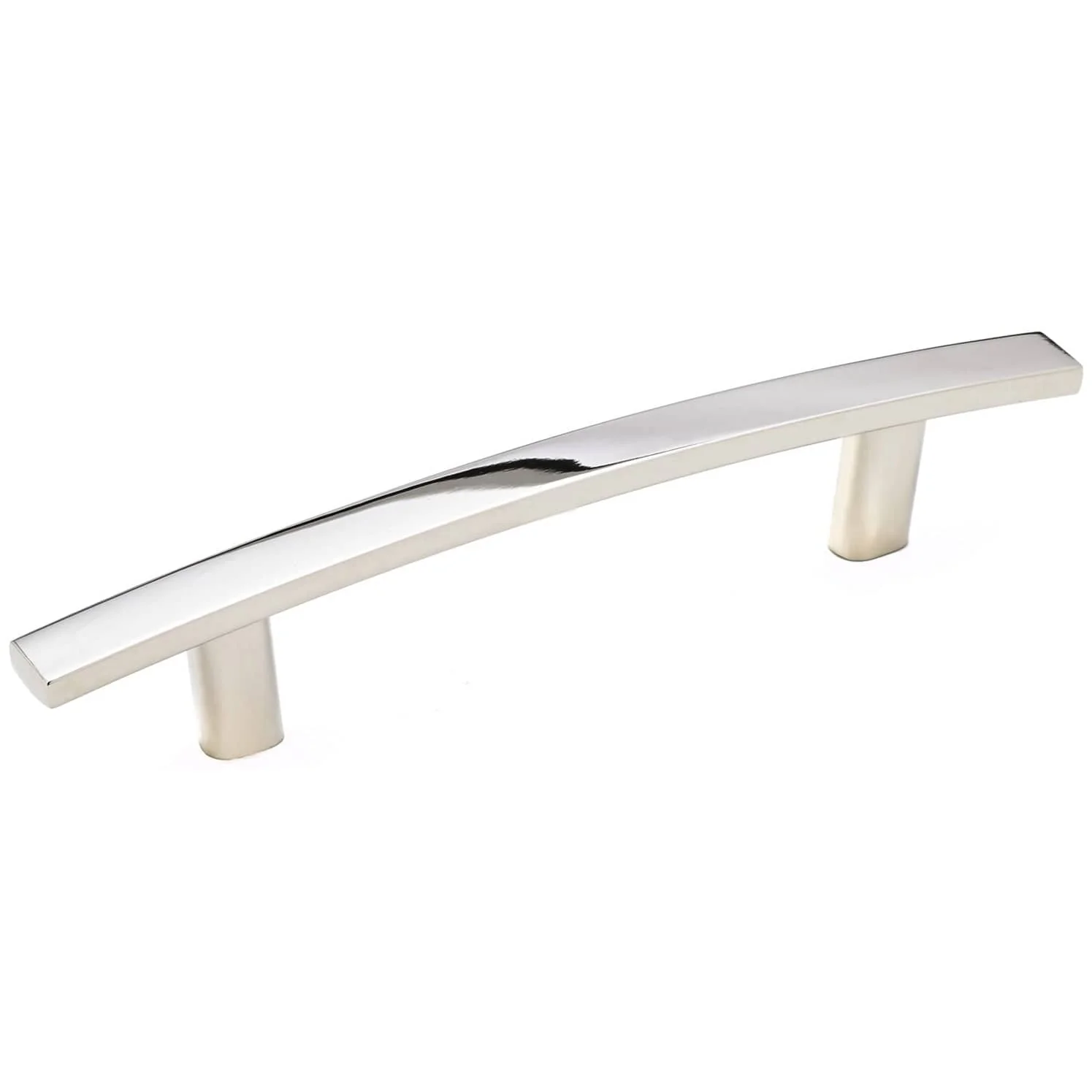 Transitional Curved Pull – 3-3/4″ Center-to-Center – 6-7/32″ OL – Polished Nickel