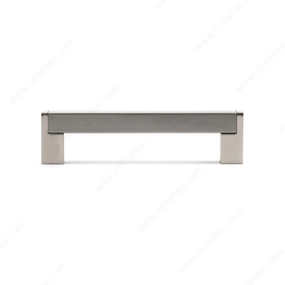 Contemporary Pull - 5-1/16" Center-to-Center - 21/32" W x 5-23/32" L - Brushed Nickel - Image 1