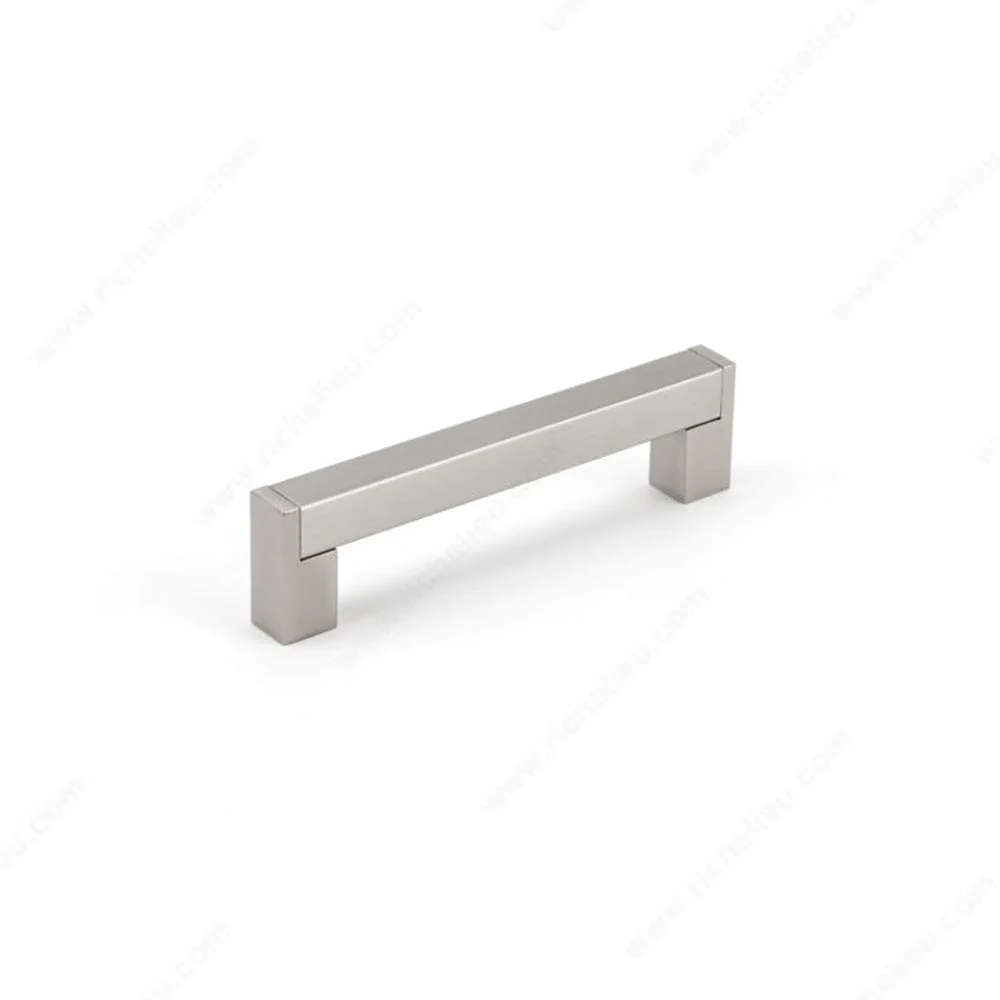 Contemporary Pull - 5-1/16" Center-to-Center - 21/32" W x 5-23/32" L - Brushed Nickel - Image 3