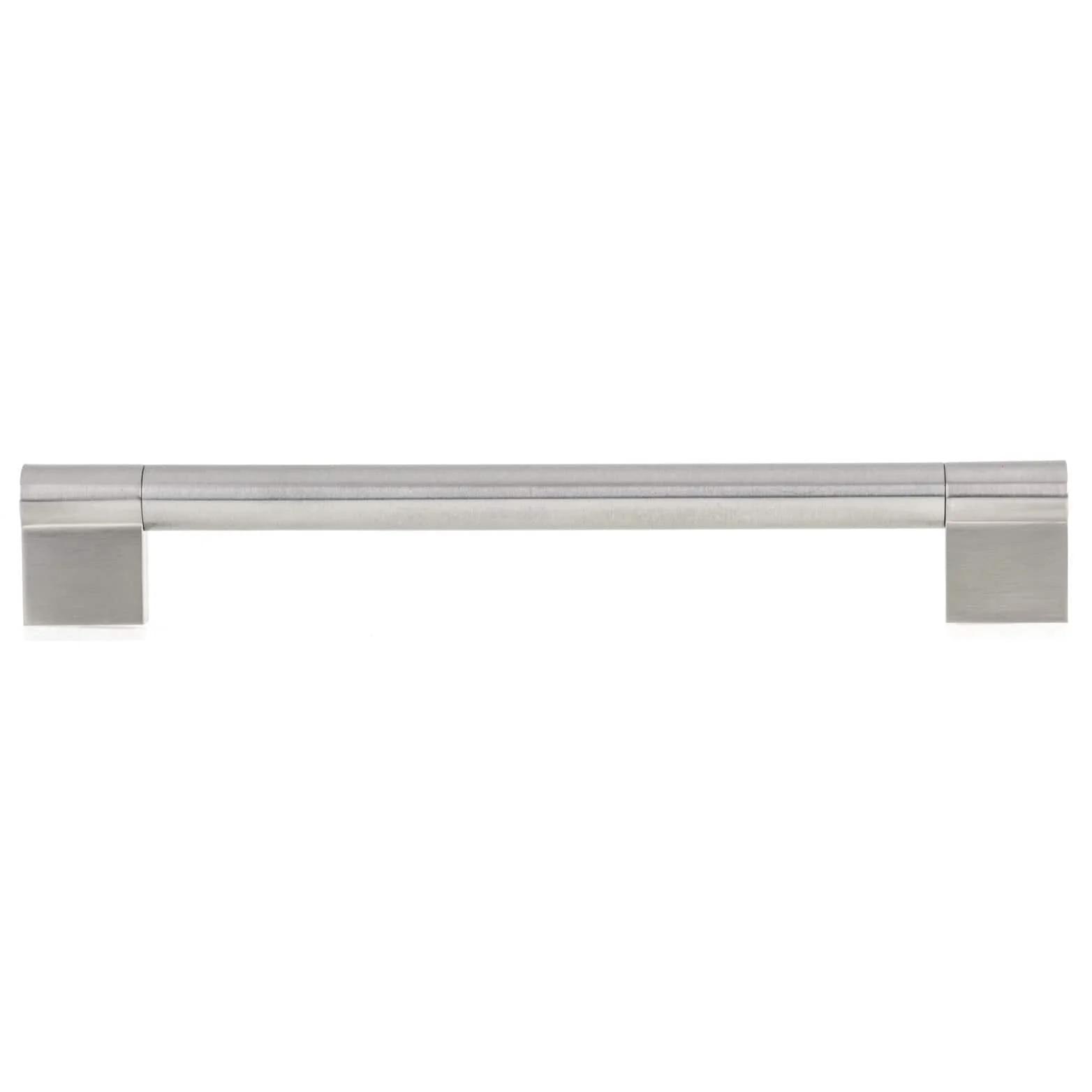 Contemporary Stainless Steel Pull with Tubular Bar - 7-9/16" Center-to-Center - 8-1/16" OL - Brushed Nickel - Image 3