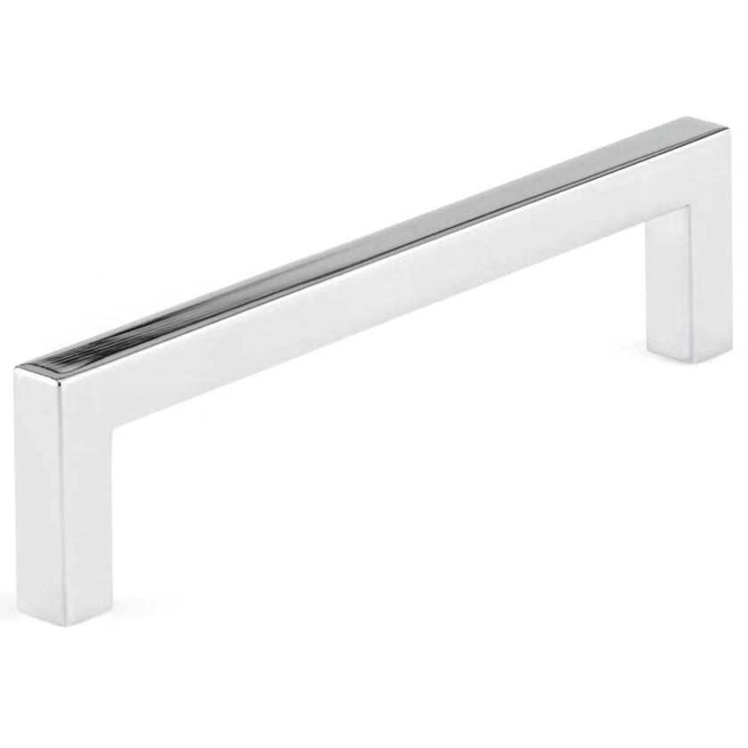 Modern Contemporary Right-Angled Metal Pull - Polished Nickel - 5-1/16" Center-to-Center - 5-7/16" L - Image 1