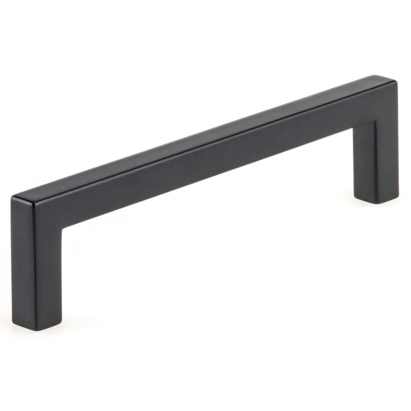 Contemporary Right-Angled Pull - 5-1/16" Center-to-Center - 5-7/16" OL - Matte Black - Image 1