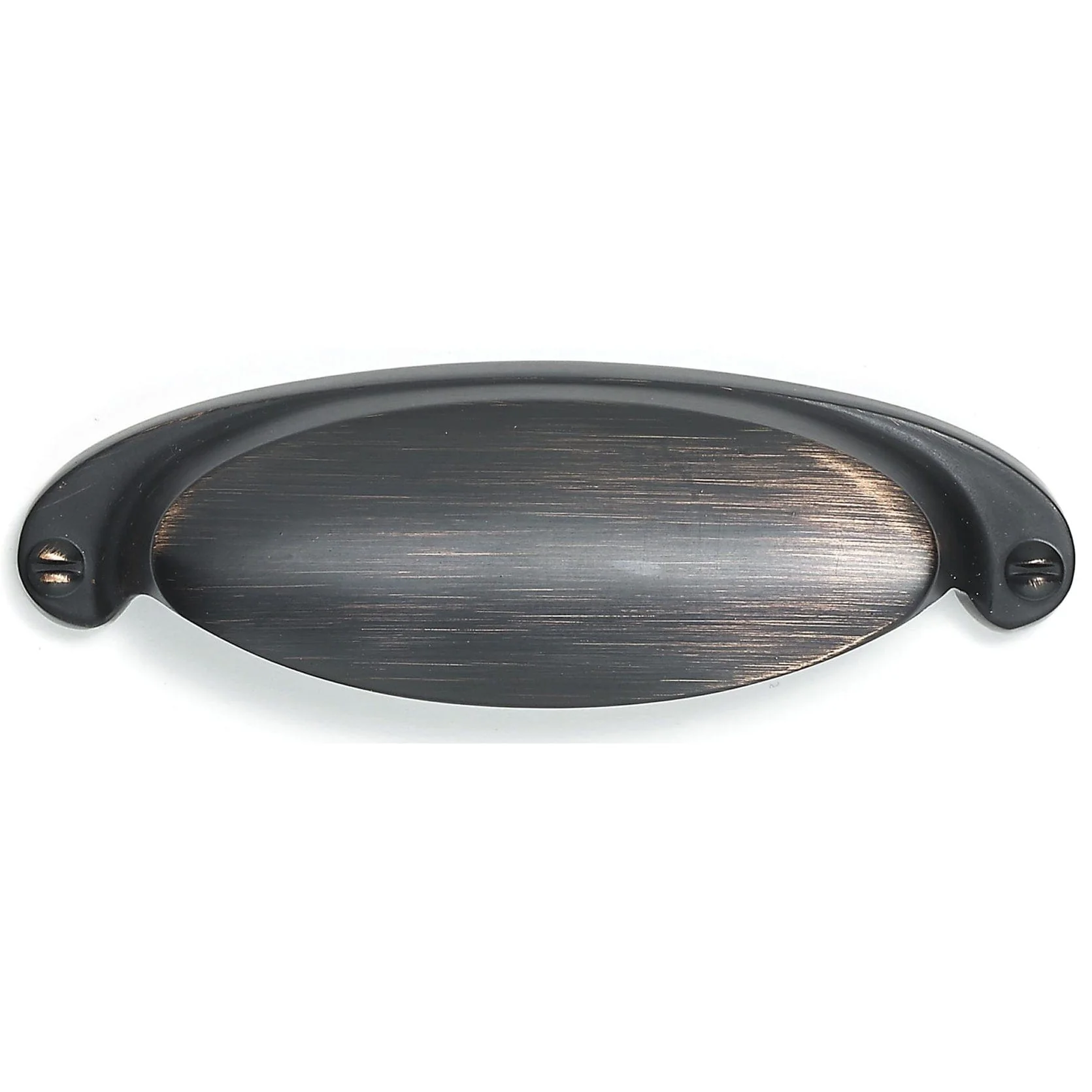 Contemporary Cup Pull, 2-1/2" Center-to-Center, Brushed Oil-Rubbed Bronze - Image 1