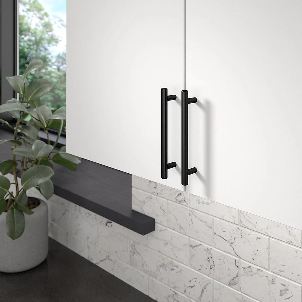 Contemporary Round Steel Pull  5-1/16" Center-to-Center - 6-5/8" OL - Matte Black - Image 3
