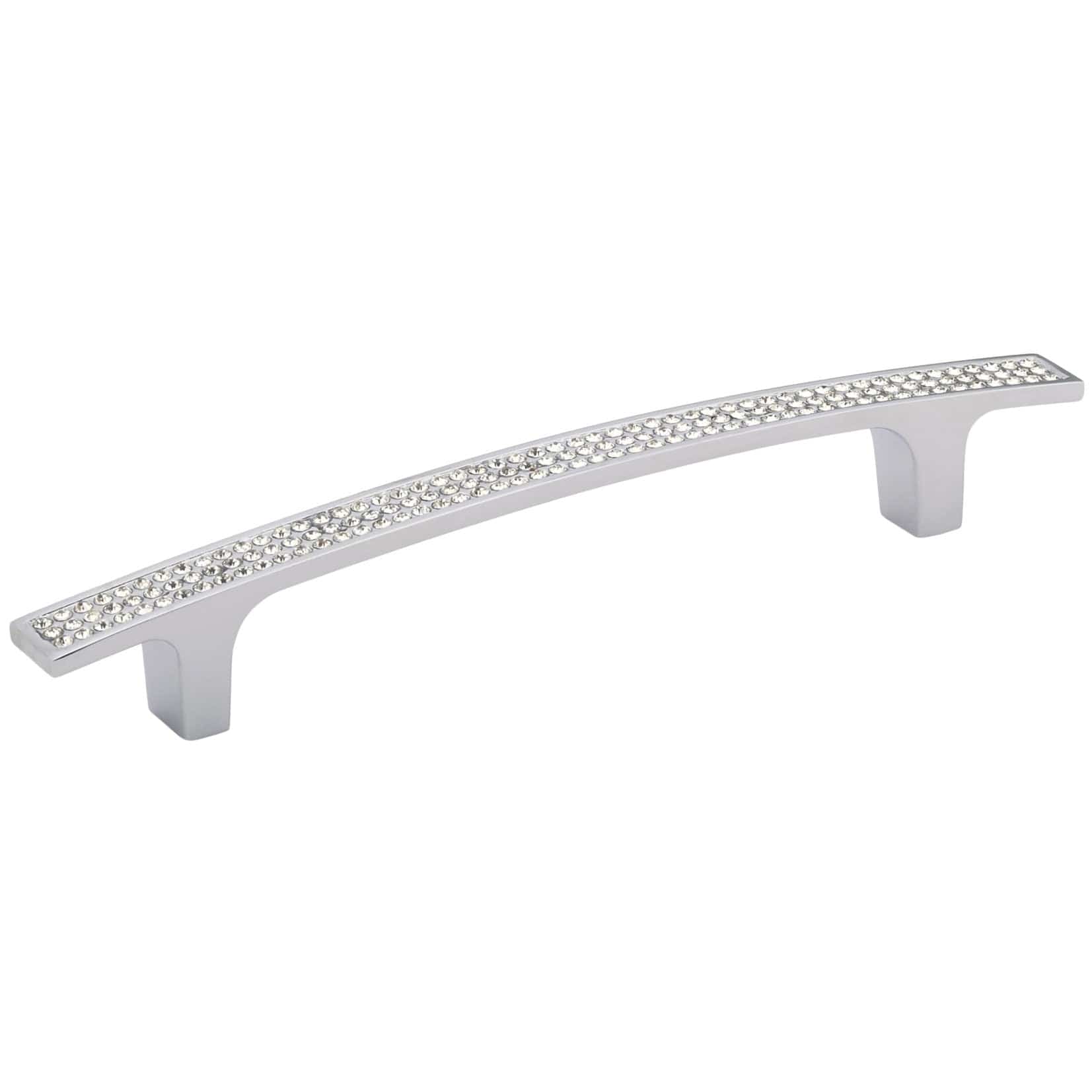 Contemporary Pull, 5-1/16" Center-to-Center, Crystal, Chrome - Image 1